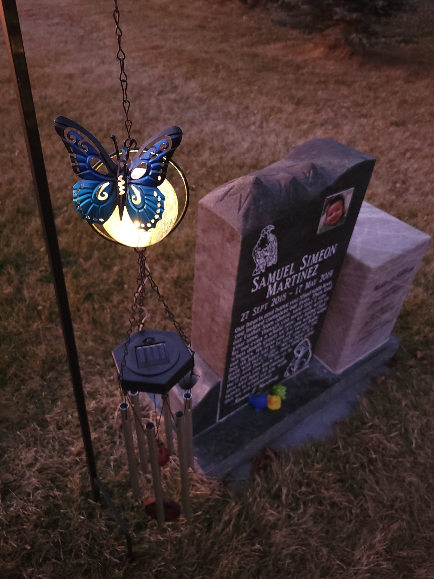 Butterfly Solar Memorial Wind Chime