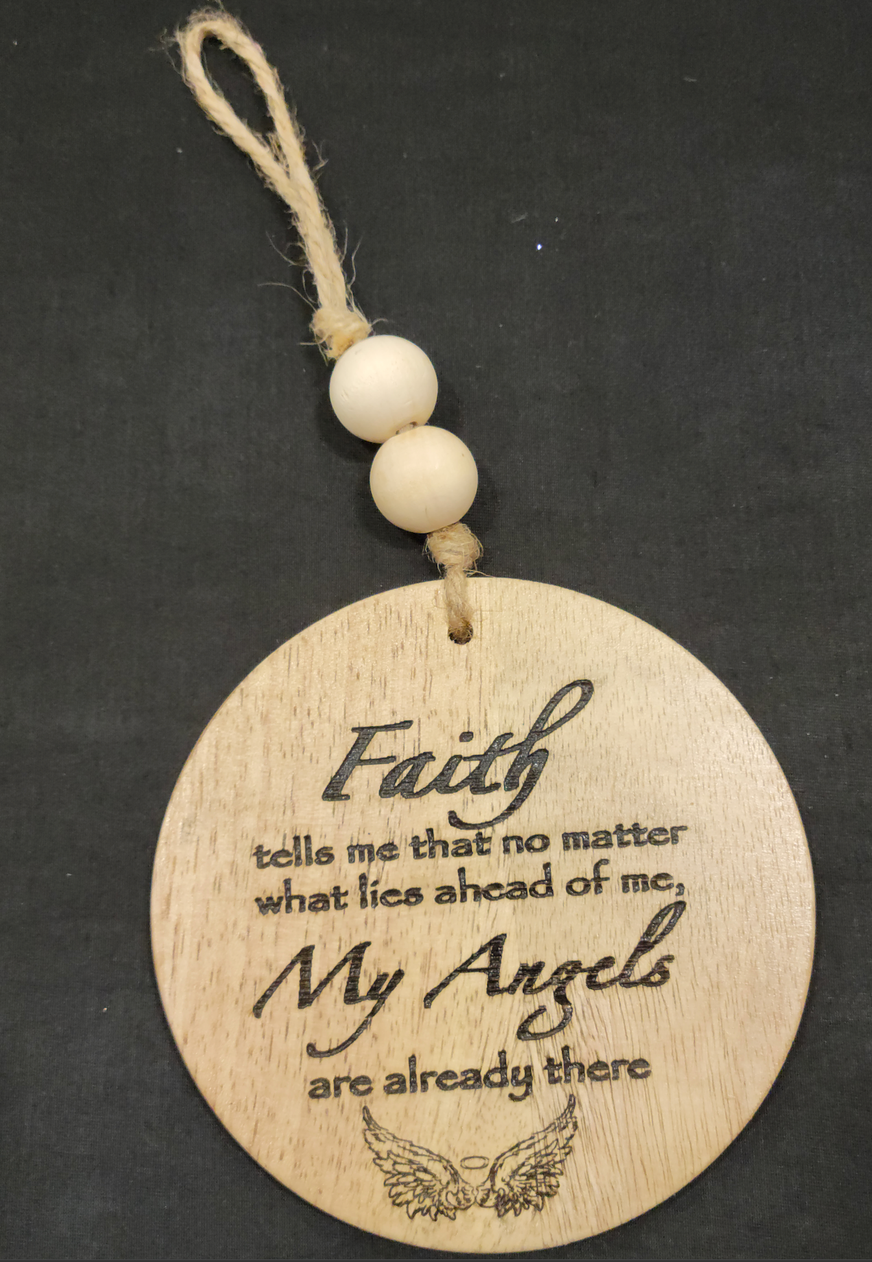 Faith Tells Me Angels are There Boho Decor, Wood