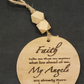 Faith Tells Me Angels are There Boho Decor, Wood