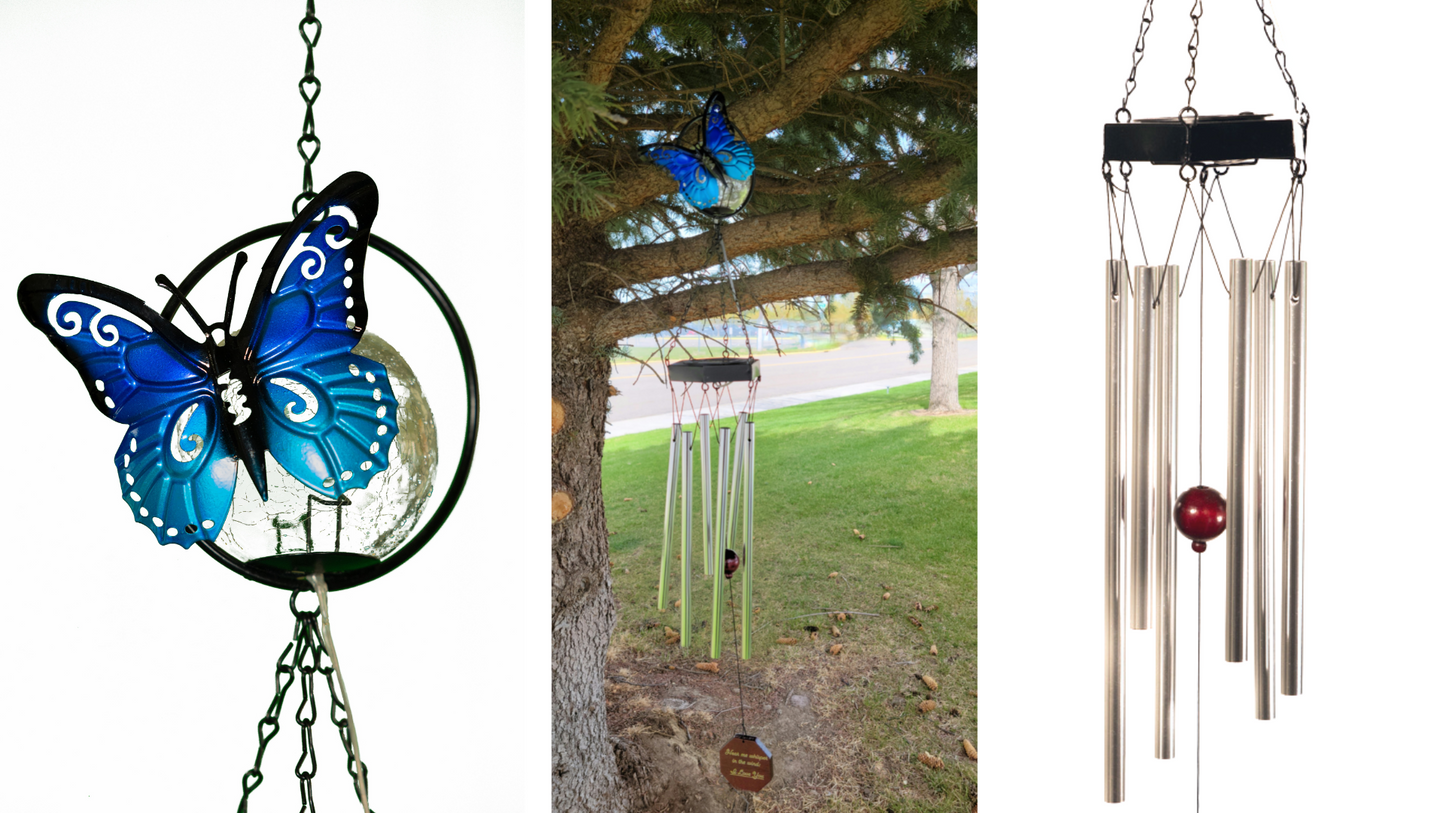 Butterfly Solar Memorial Wind Chime